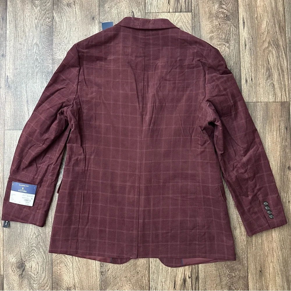 Stafford Sport Coat Classic Corduroy Sport Coat Blazer Men’s Sz 44 Reg Burgundy